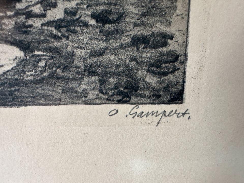 Otto Gampert Signierte Lithografie im Rahmen in Weil am Rhein