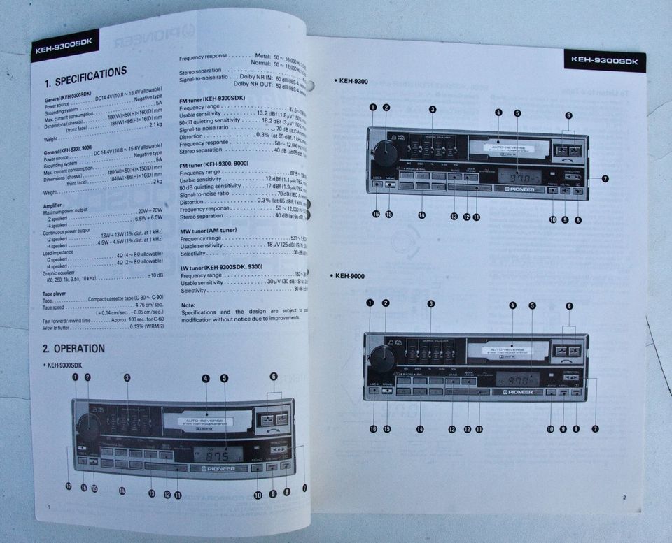 Pioneer KEH 9300 SDK Schaltplan/Service Manual Auto Radio in Mainz