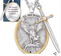 Halskette mit Anhänger Erzengel Michael mit Schwert NEU Hessen - Bad Vilbel Vorschau