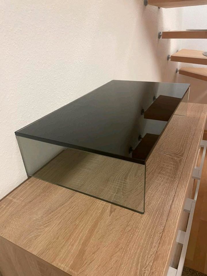 Schwarz Glas Regal Ablage für TV in Fernwald