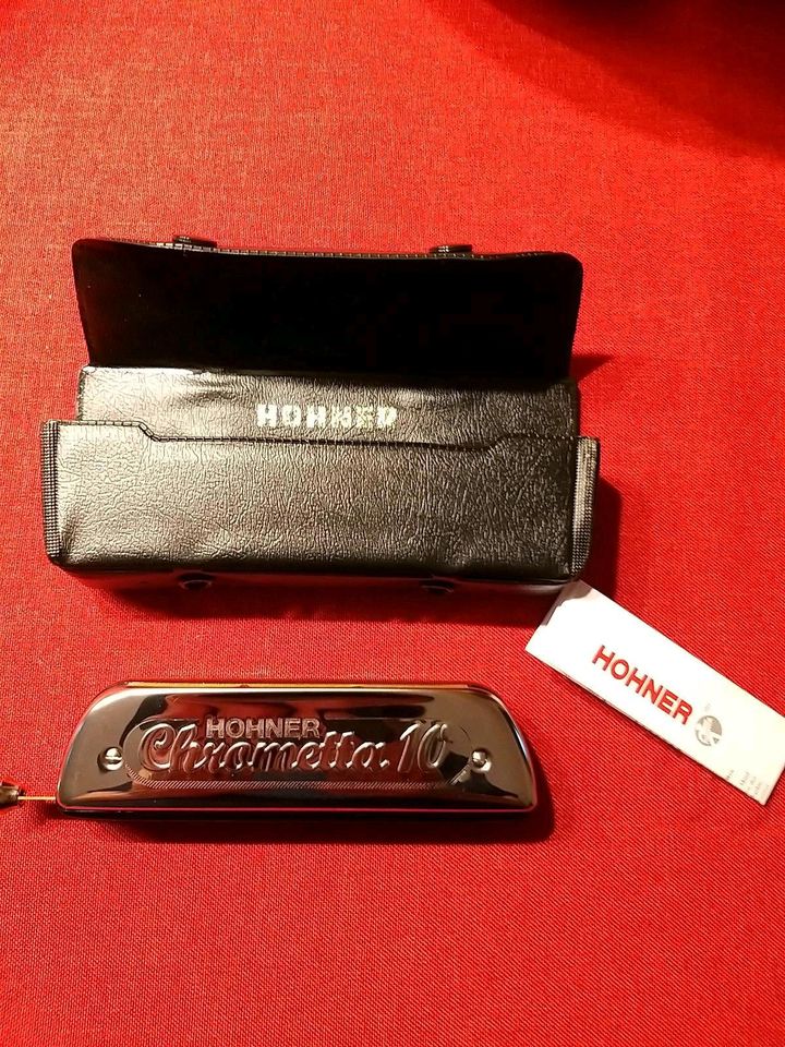 Hohner Chrometta 10 Mundharmonika plus Spielanleitung in Emmendingen