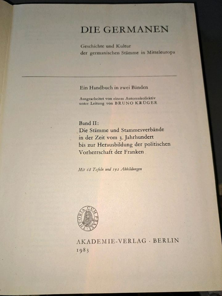 Die Germanen Handbuch Band 2 DDR Akademie Verlag Berlin in Berlin
