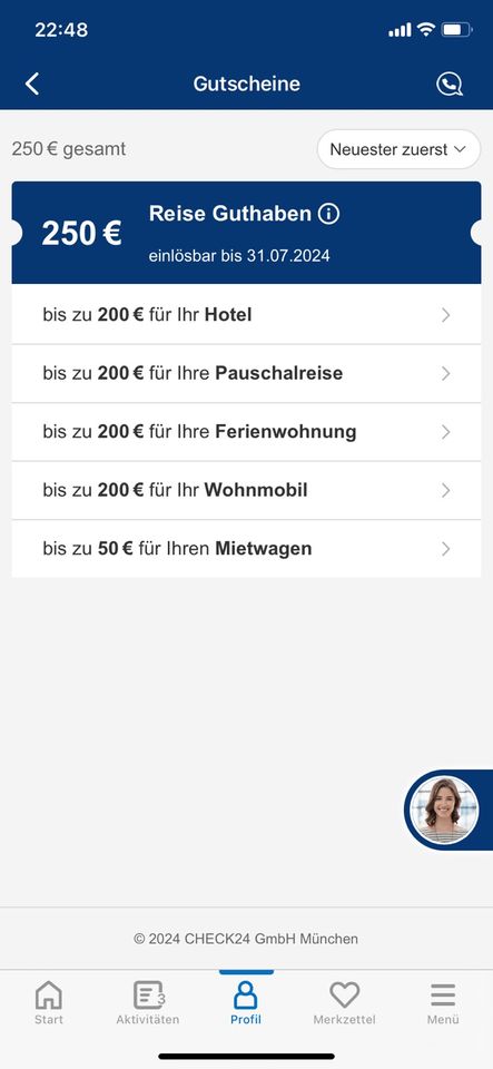 250€-Gutschein Check 24 in Dortmund