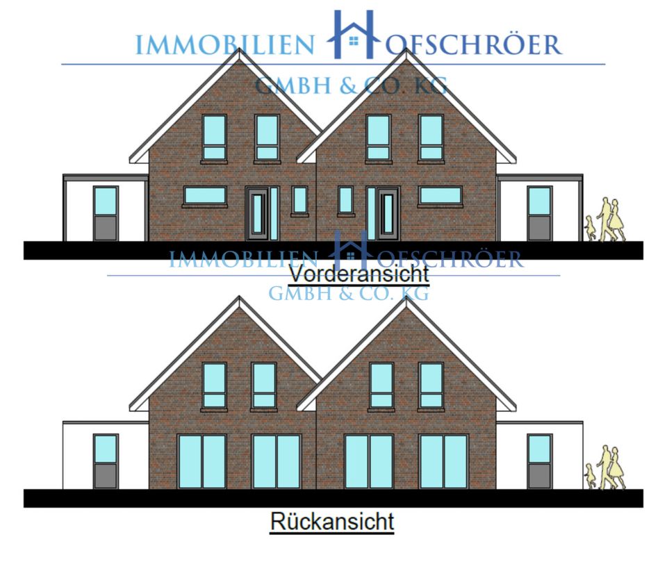 K 404 - MODERN-STILVOLL-ZEITLOS: Neubau einer Doppelhaushälfte mit Carport und Geräteraum im Neubaugebiet von Wettrup! in Wettrup