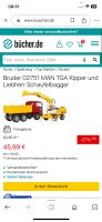 Bruder 02751 MAN TGA Kipper und Liebherr Schaufelbagger Baden-Württemberg - Crailsheim Vorschau