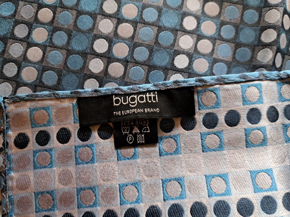 bugatti Einstecktuch für Sakko 100% Seide 30 x 29,5  türkis, blau in Beverungen