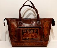 Leder Reisetasche/Shopper aus Sri Lanka ***Elephantenmotiv*** Nordrhein-Westfalen - Meckenheim Vorschau