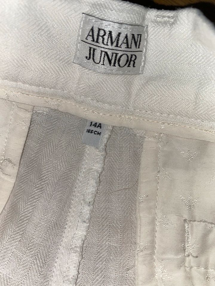 Gr 164 Armani Shorts kurze Hose wie neu weiß Leinen in Leipzig