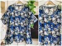 Lagenlook Frapp Tunika 44 46 Bluse Zipfel Blumen blau weiß Niedersachsen - Wunstorf Vorschau