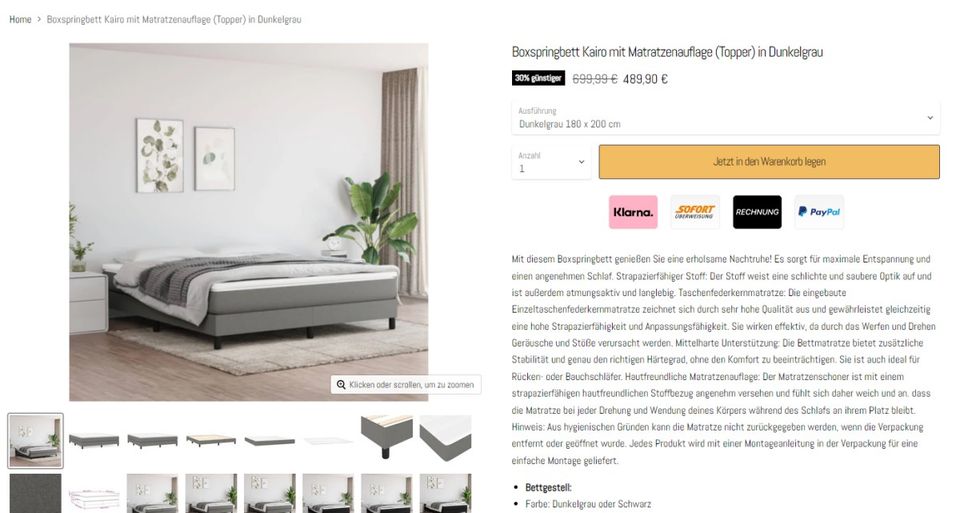 Boxspringbett Kairo Neu Bett Federkernbett Betten-Set Emma in Saarbrücken