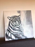 Anmut Großes XL Krafttier Tiger Gemälde 80x80cm-Unikat in Acryl Bayern - Tiefenbach Kr Passau Vorschau