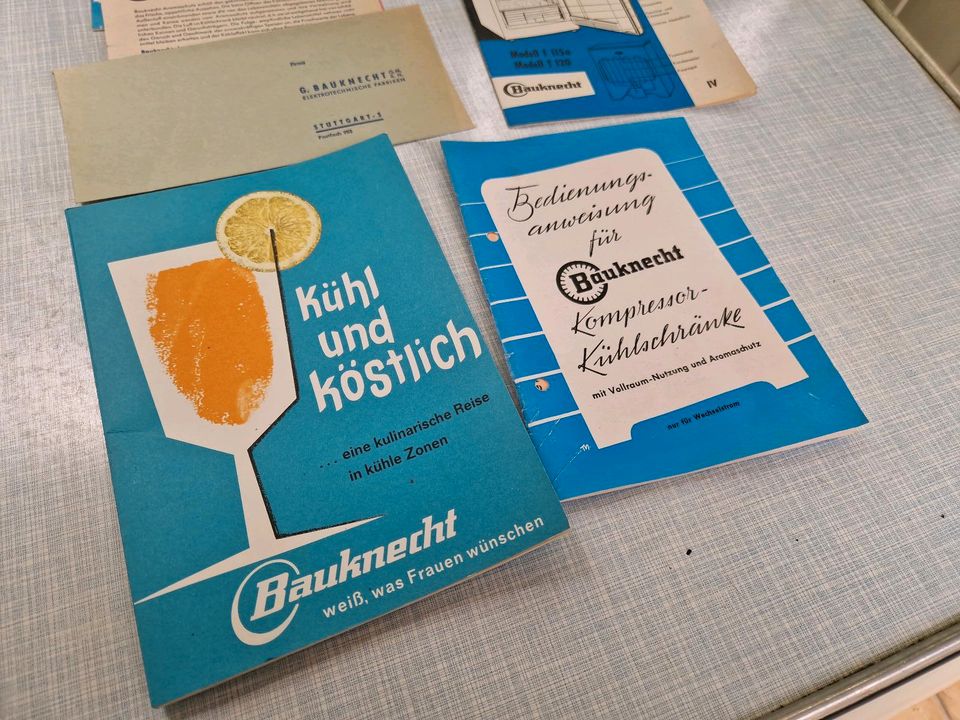 Bauknecht Kühlschrank Retro Vintage weiß hellblau in Fürstenfeldbruck