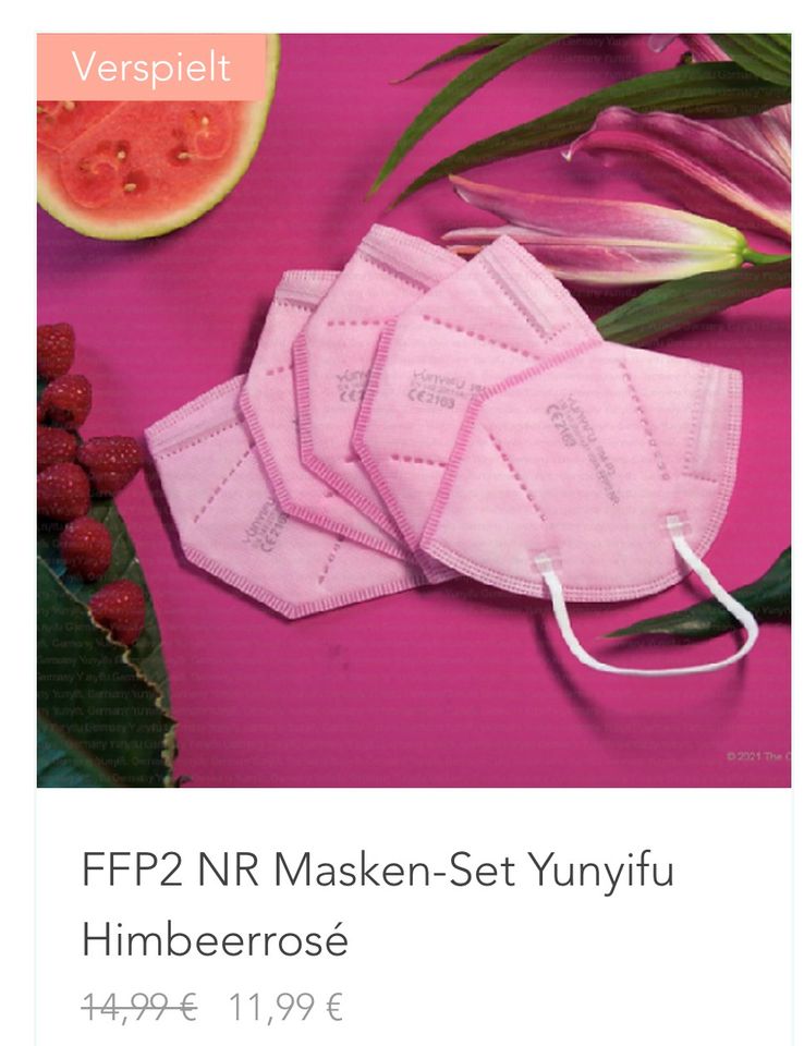 *NEU* 5 FFP2 Masken rosa pink von Yunyifu inkl Versand in Nürnberg (Mittelfr)