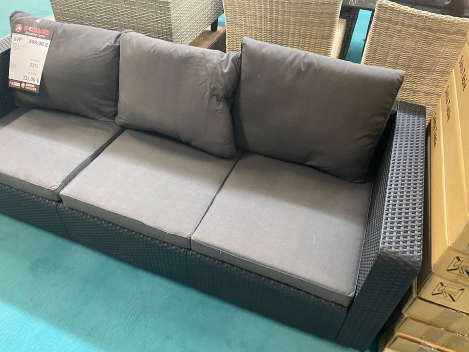 3-Sitzer Lounge / Sofa / Gartensofa / Rattan schwarz statt 499€ in Zeitz