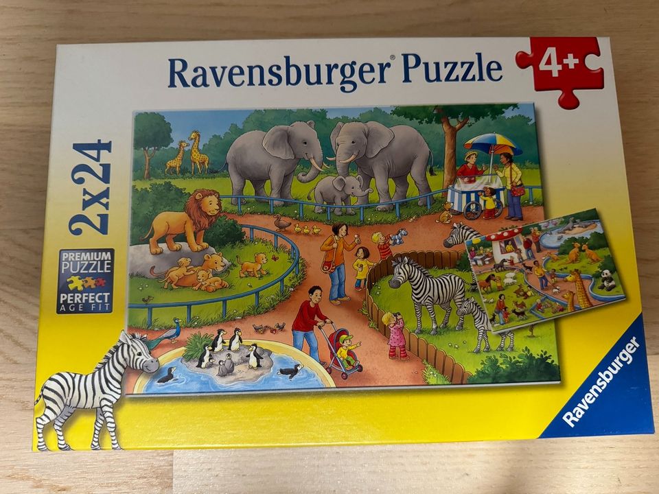 Ravensburger Puzzle - 07813 Ein Tag im Zoo ab 4, 2x24 Teile in Fürth