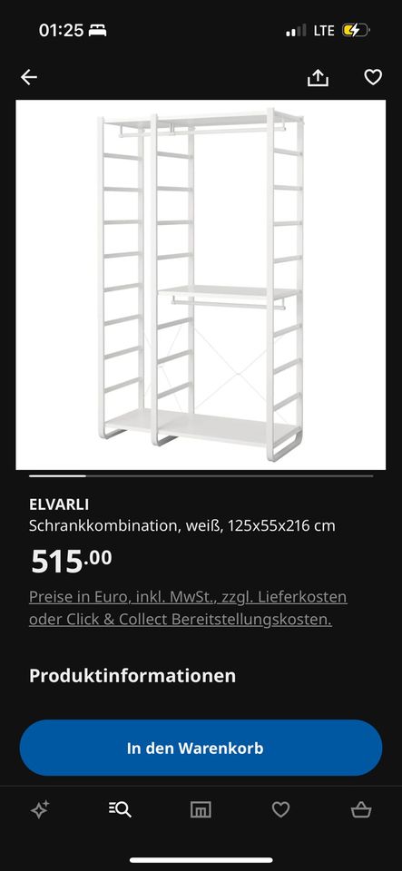 Ikea ELVARLI offener Kleiderschrank + Schuhschrank in Bedburg