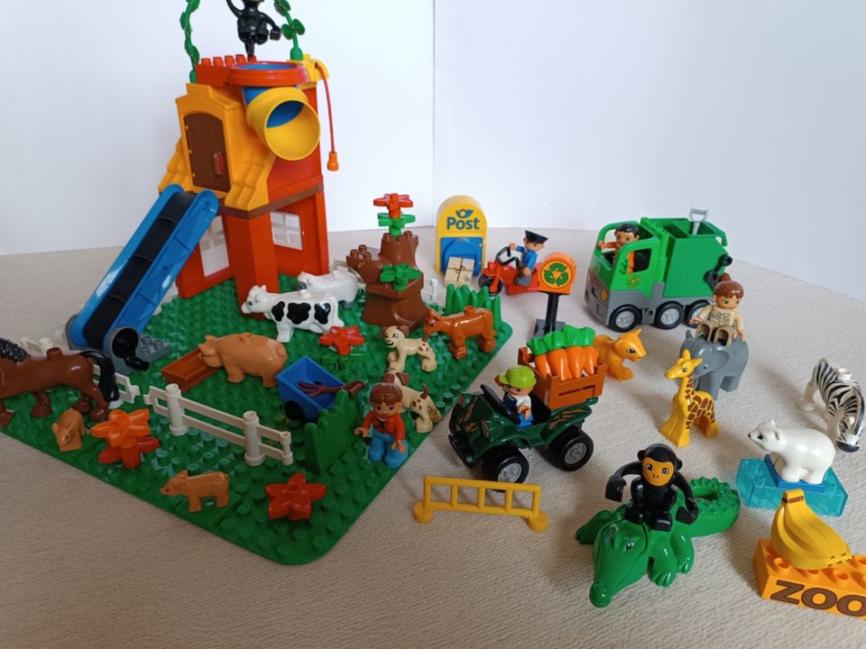 Lego Duplo Set, Bauernhof, Müllabfuhr, Quad, Briefträger, Zoo, in Tennenbronn