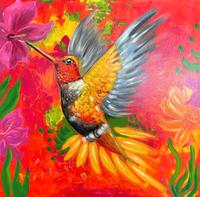 handgemaltes Bild Kolibri 80x80 Berlin - Steglitz Vorschau