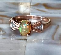 Ring 925 Silber vergoldet Opal? & farblose Steine 89€* Hessen - Buseck Vorschau