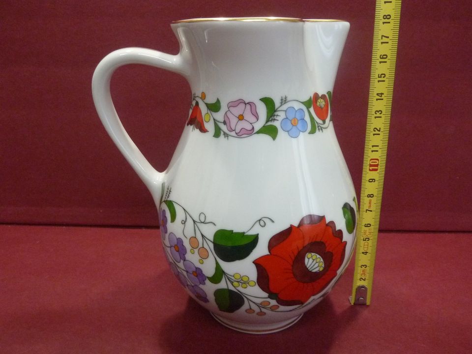 Kalocsa Hungary Handpainted Porzellan Pitcher Krug 0186 / 1 Liter in Schwäbisch Gmünd