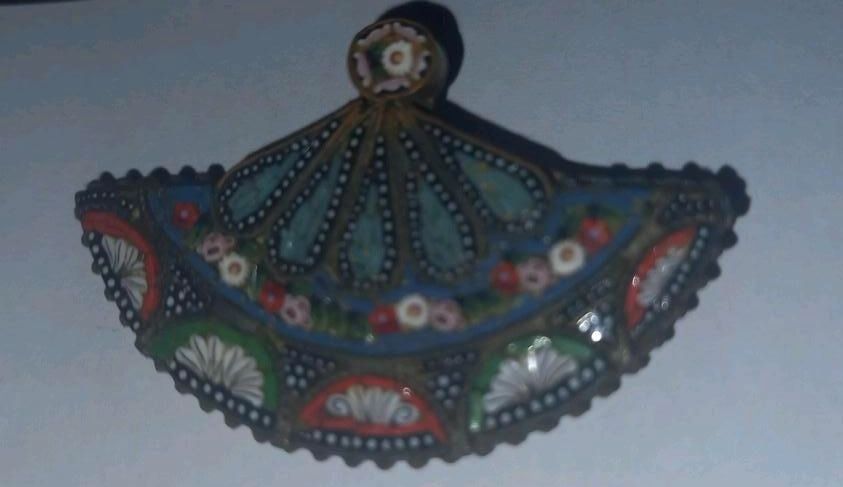 Brosche antik um 1900 Millefiori Rarität Vintage Schmuck in Penzlin