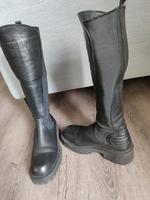 Stiefel café noir Schwarz Leder Gr.38 Hessen - Rodgau Vorschau