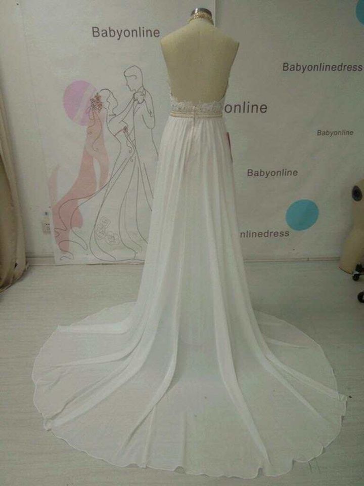 NEU Brautkleid Sommer Strand 36 S Braut Kleid Hochzeit Schleppe in Meckenbeuren