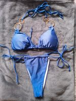 Blauer Triangel Bikini mit Goldringen 38 Bayern - Bayreuth Vorschau