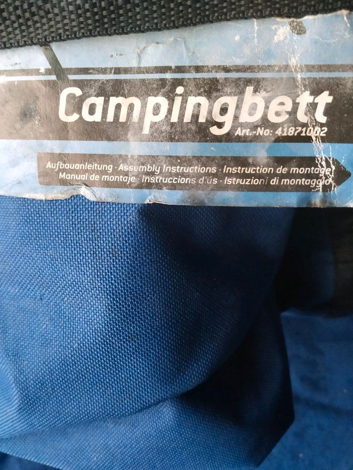 Campingbett in Originaltasche,6,4 KG Gewicht,190cm x 79cm,11 Euro in Mörschied