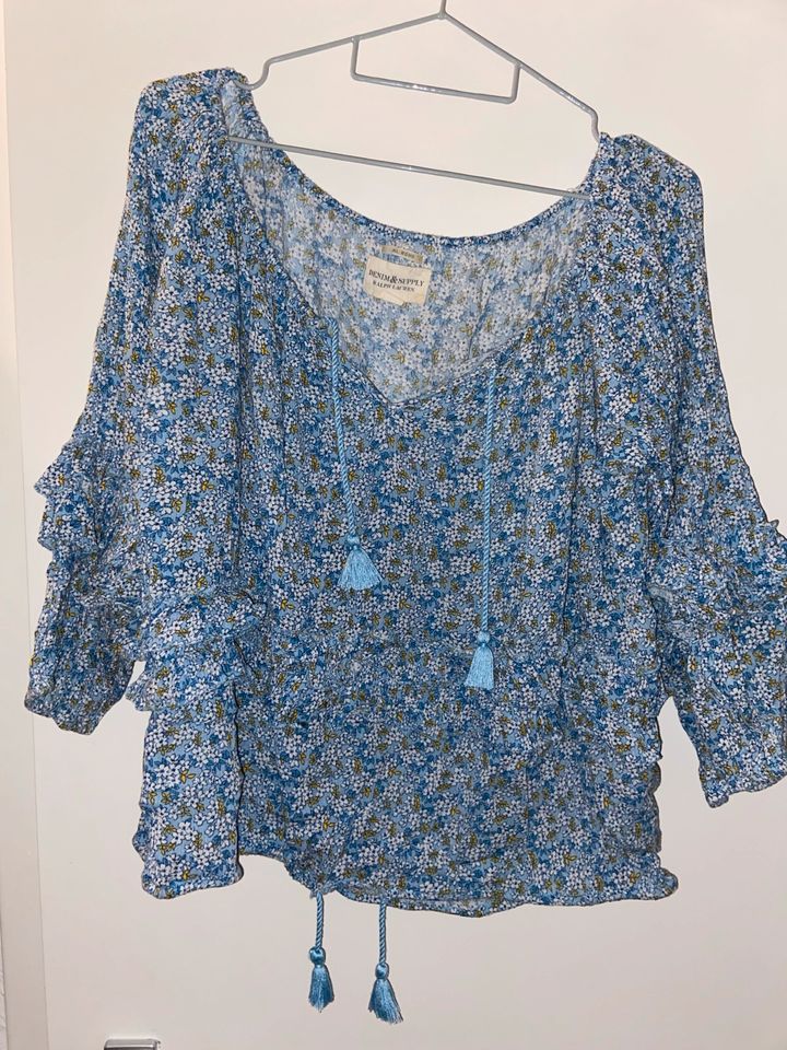 Bluse boho Vintage Ralph Lauren denim Gr.xs Blumen gypsy Hippie in Essen-West