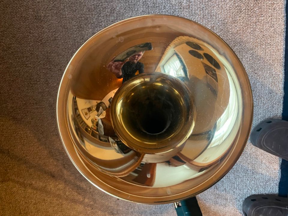 Großes Jagdhorn Horn Parforcehorn mit Tasche Jagd Musik in Issum