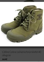 Celine boots Leinenschnürstiefel Stiefel olivegrün NEU NP 650€ Bayern - Starnberg Vorschau