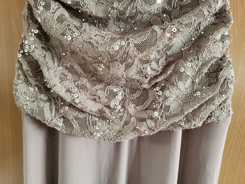 Abendkleid Paillettenkleid lang gold-taupe Gr. 36 wie neu in Laatzen