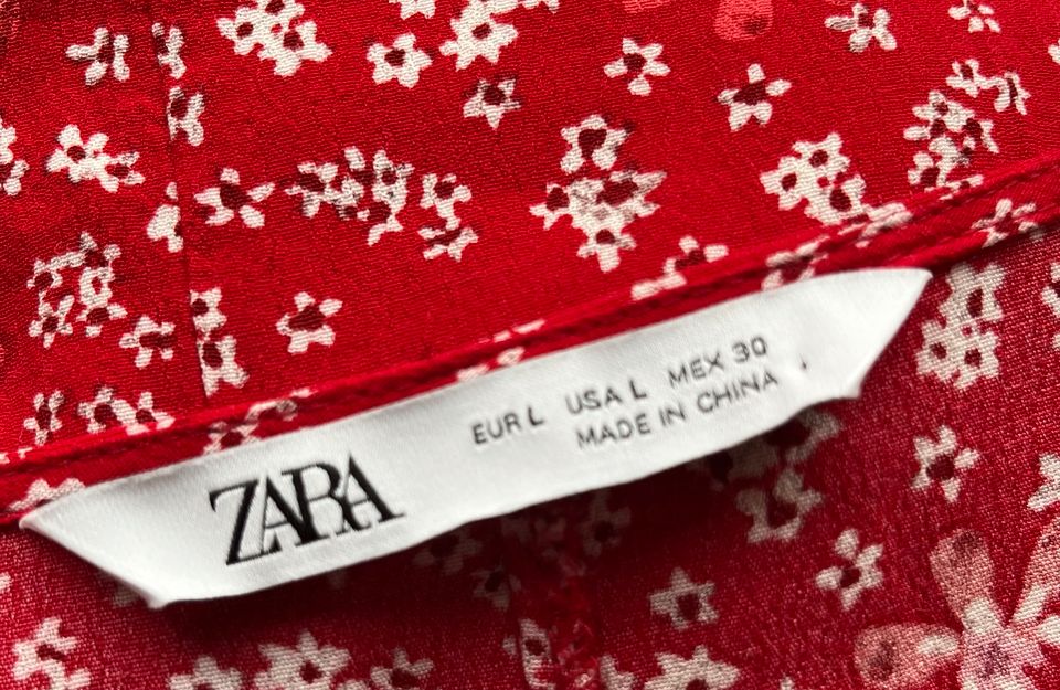 Zara, Mini-Kleid, rot/weiss geblümt, Gr. L in Mannheim