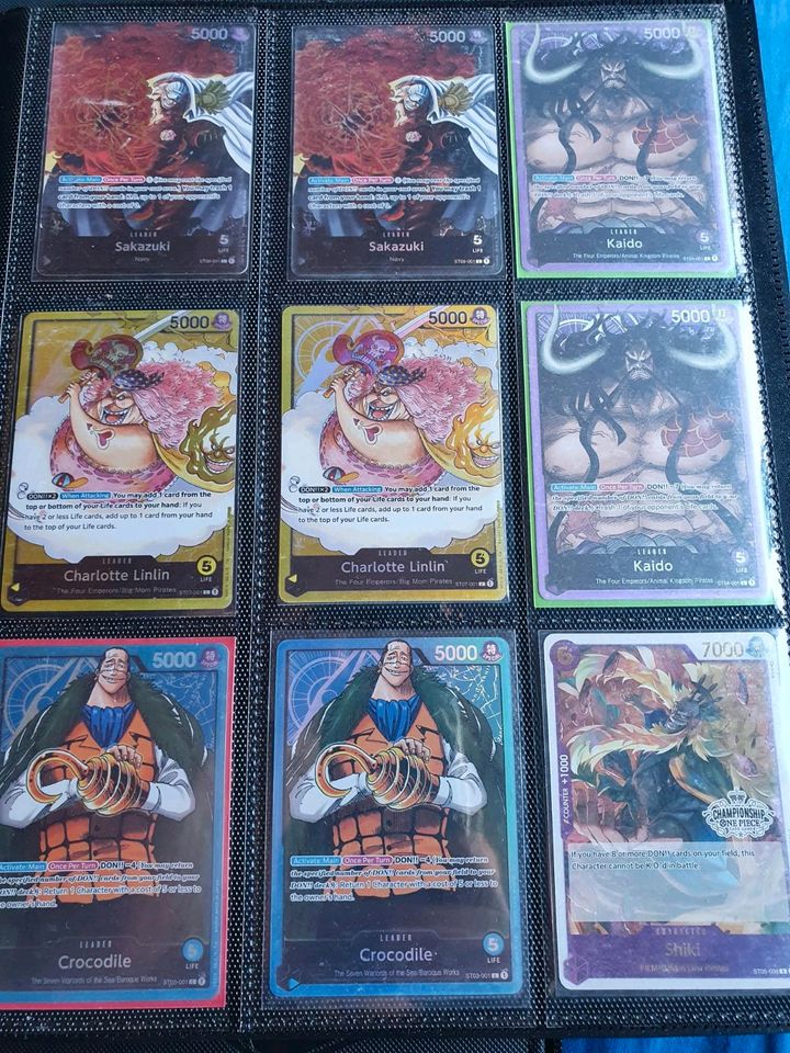 Onw piece tcg  luffy law wanted kid  sabo koby  izo king pudding in Dessau-Roßlau