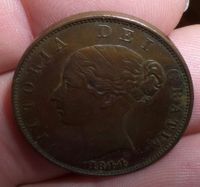 rarer alter 1/2 Penny Coin Münze Victoria von 1844 England Niedersachsen - Herzberg am Harz Vorschau