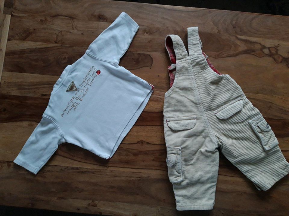 Jungen C&A babyclub Cord Latzhose beige mit Shirt Gr. 68 in Bodenkirchen