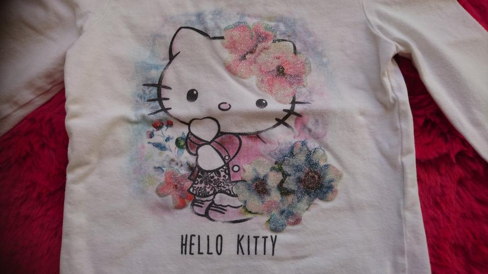 Langarmshirt weiß grau blau Hello Kitty Mädchen Gr. 110/116 in Rühen