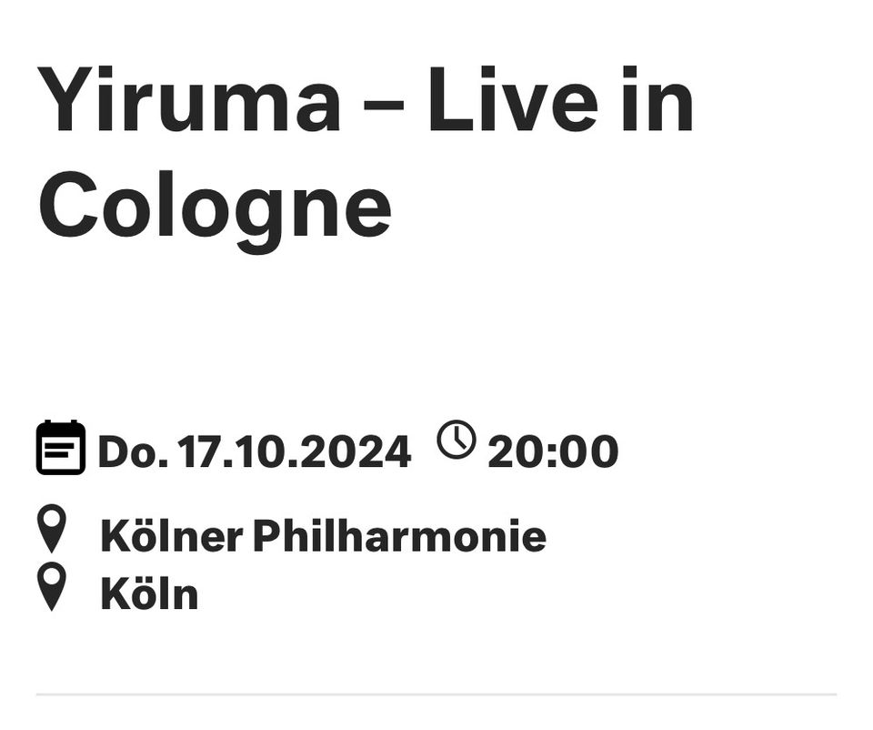 Suche Karten für Yiruma in Köln in Arnsberg