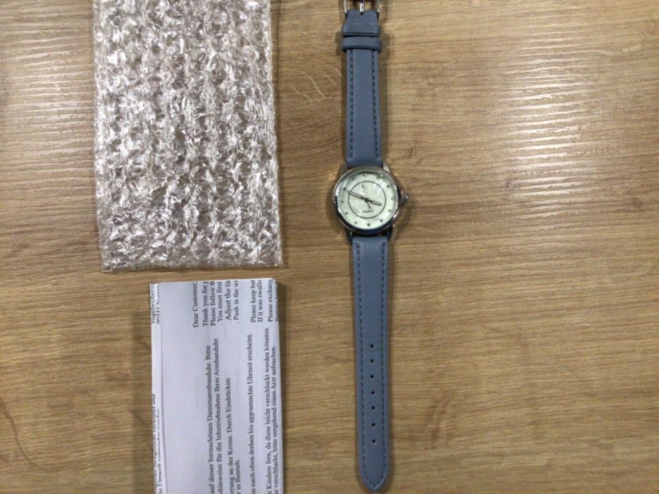 Armbanduhr Uhr Heine Grau Blau Hellblau Quarz-Uhrwerk NEU und OVP in Karlsruhe