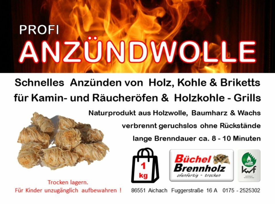 Buche Kaminholz 33 cm Brennholz kammertrocken Lieferung Hartholz in Aichach