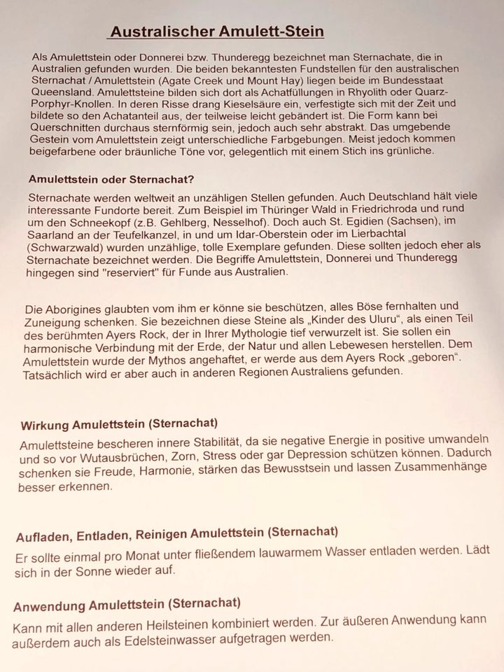 Australischer Amulettstein Anhänger, Thunderegg mit Zertifikat in Vohenstrauß