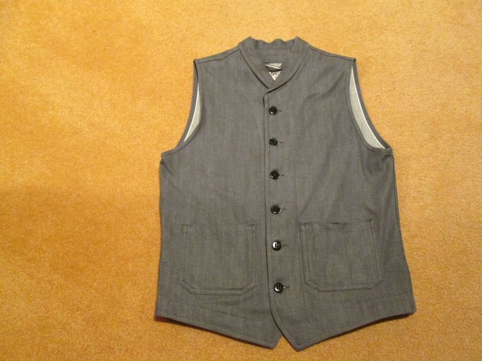 Pike Brothers 1908 Miner Vest Grey Denim in Teuschnitz