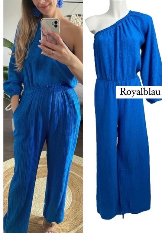 Musselin Jumpsuit One Shoulder Einteiler Overall in Duisburg