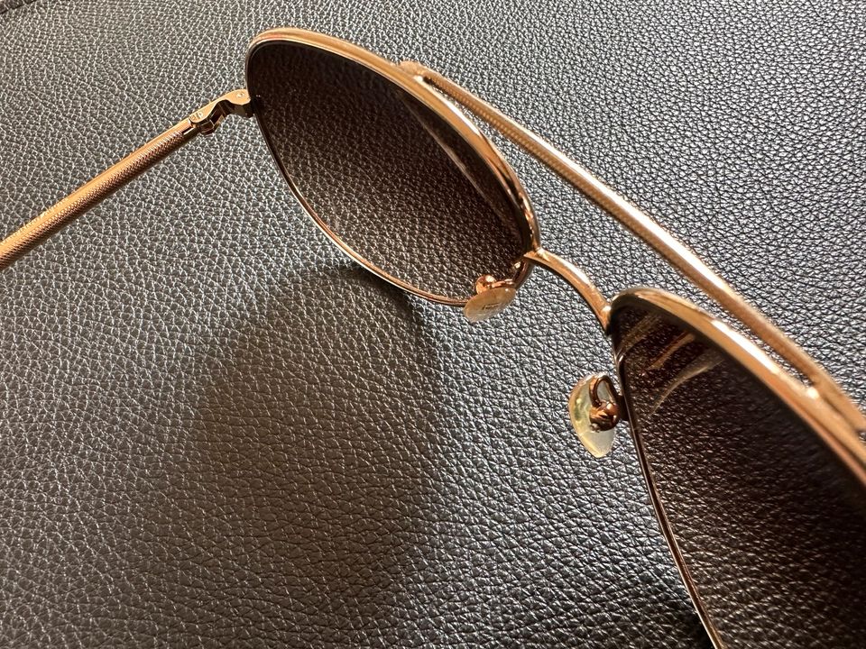 Sonnenbrille Ermenegildo Zegna, Gold, braunes Glas, 145mm in Hamburg