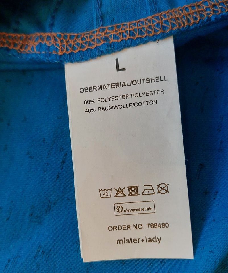 Neues blaues T-Shirt Größe L - 60% Polyester trendiges Shirt in Gera