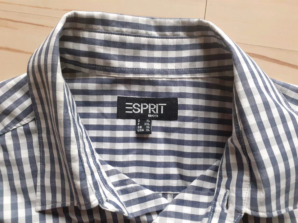 Esprit Hemd Gr XL graublau anthrazit weiß in Leutesdorf