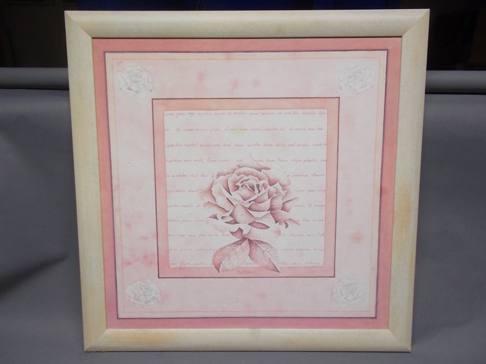 Bild Druck mit Holzrahmen Rose Blume 56 x 56 cm in Hohenhameln