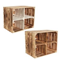 Geflammte Obstkiste 50x40x30cm + Regal - Holzkiste Kiste Regal Nordrhein-Westfalen - Heiden Vorschau