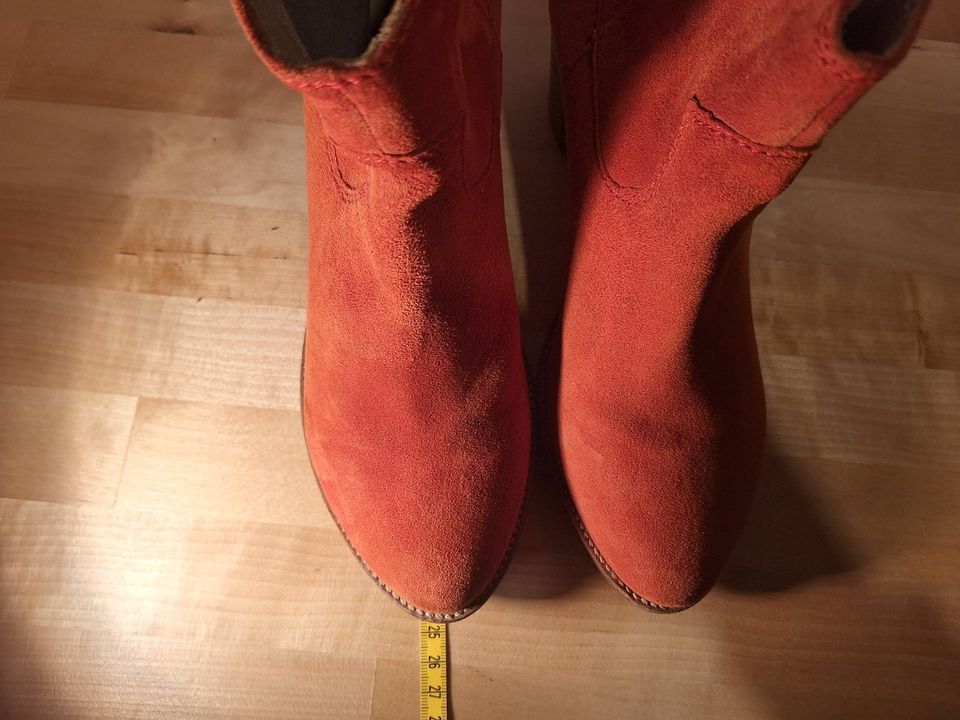 Varese Stiefeletten Gr.39 Leder Lachsfarbe Orange Knöchelhoch in Heidelberg